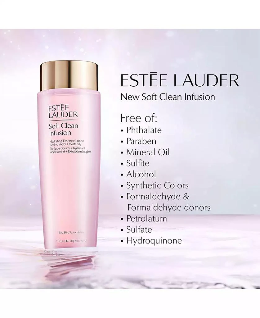 商品Estée Lauder|Soft Clean Infusion Hydrating Essence Lotion With Amino Acid & Waterlily, 13.5 oz.,价格¥353,第5张图片详细描述