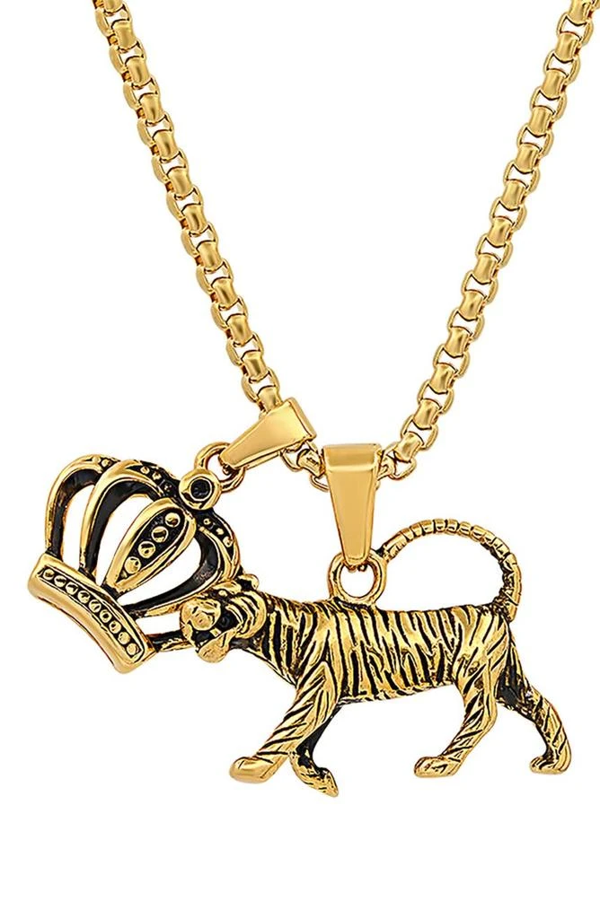 商品HMY JEWELRY|18k Gold-Plated Stainless Steel Tiger King Pendant Necklace,价格¥263,第2张图片详细描述