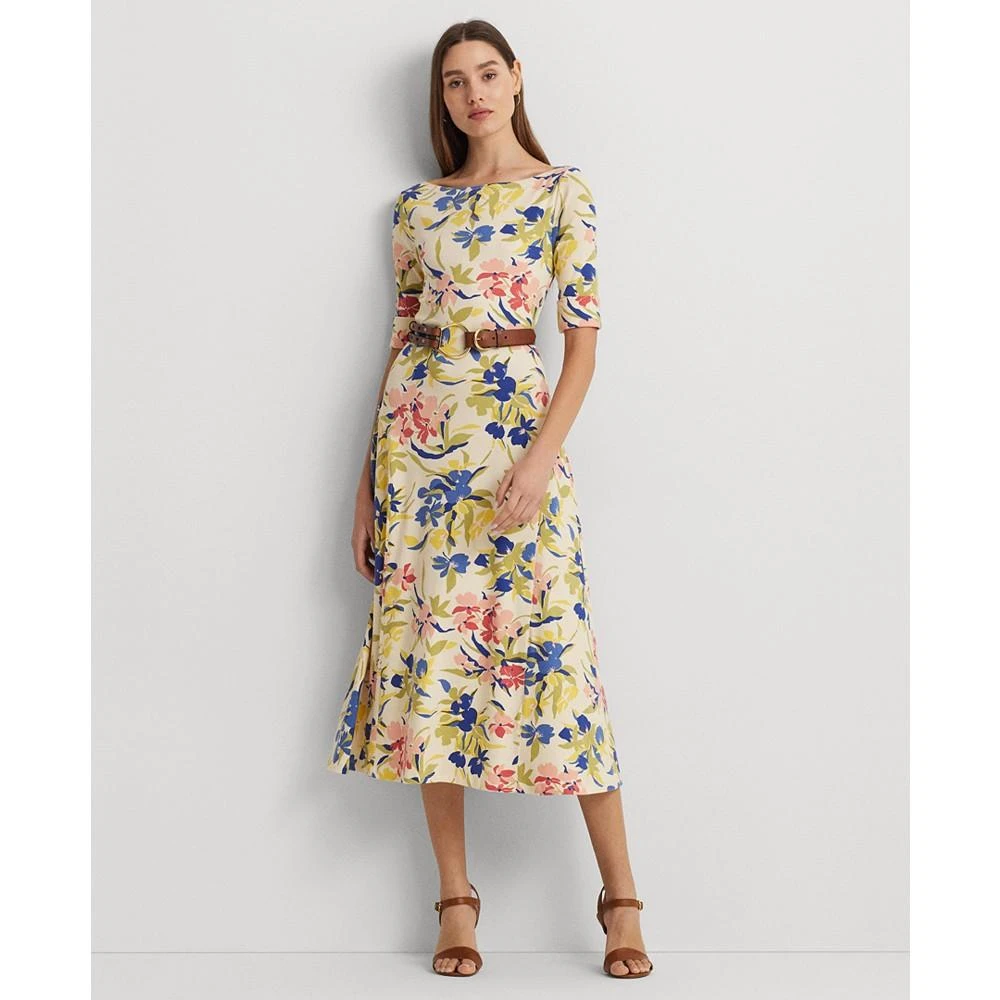 商品Ralph Lauren|Women's Floral Stretch Cotton Midi Dress,价格¥1056,第1张图片