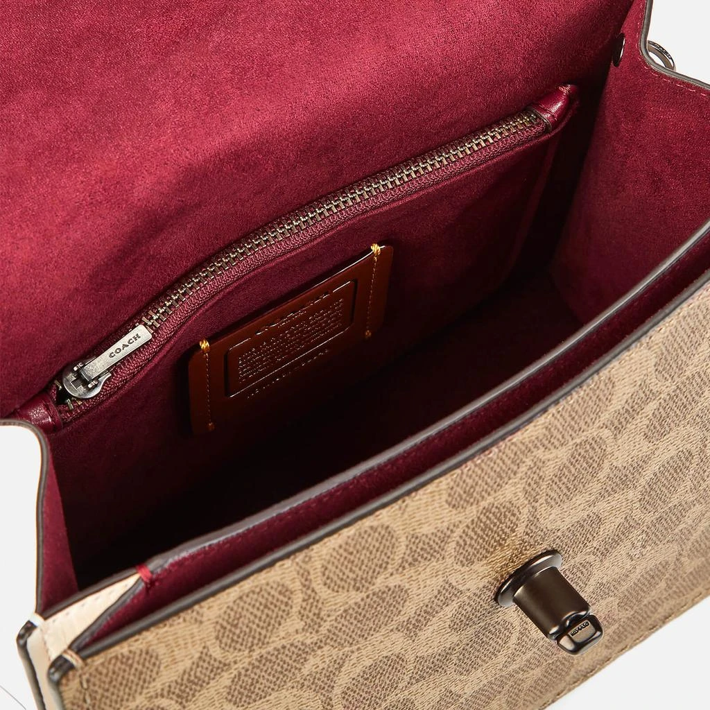 商品Coach|Coach Women's Coated Canvas Parker Top Handle Satchel with Rivets - Tan Beechwood,价格¥2593,第5张图片详细描述