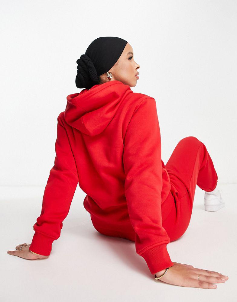 adidas Originals trefoil essentials hoodie in red商品第2张图片规格展示