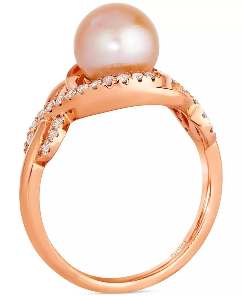 商品Le Vian|Pink Freshwater Pearl (8mm) & Nude Diamond (1/4 ct. t.w.) Twist Ring in 14k Rose Gold,价格¥9648,第2张图片详细描述