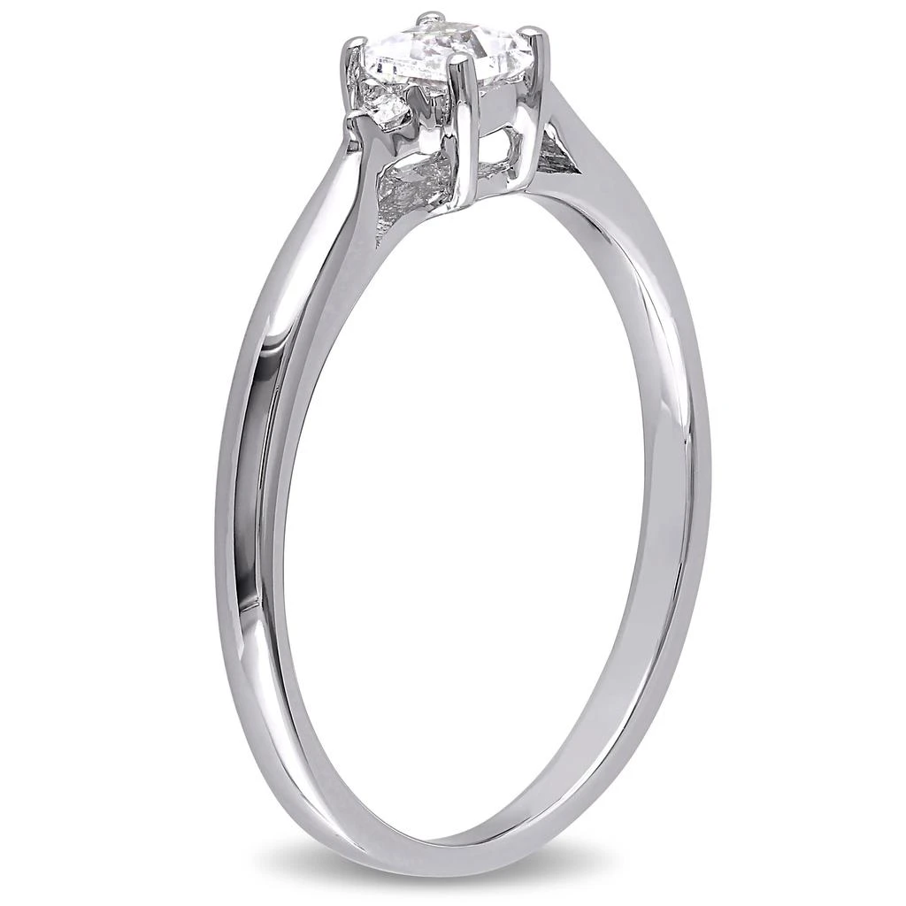 商品Mimi & Max|Princess Cut Created White Sapphire and Diamond Accent Ring in Sterling Silver,价格¥318,第3张图片详细描述