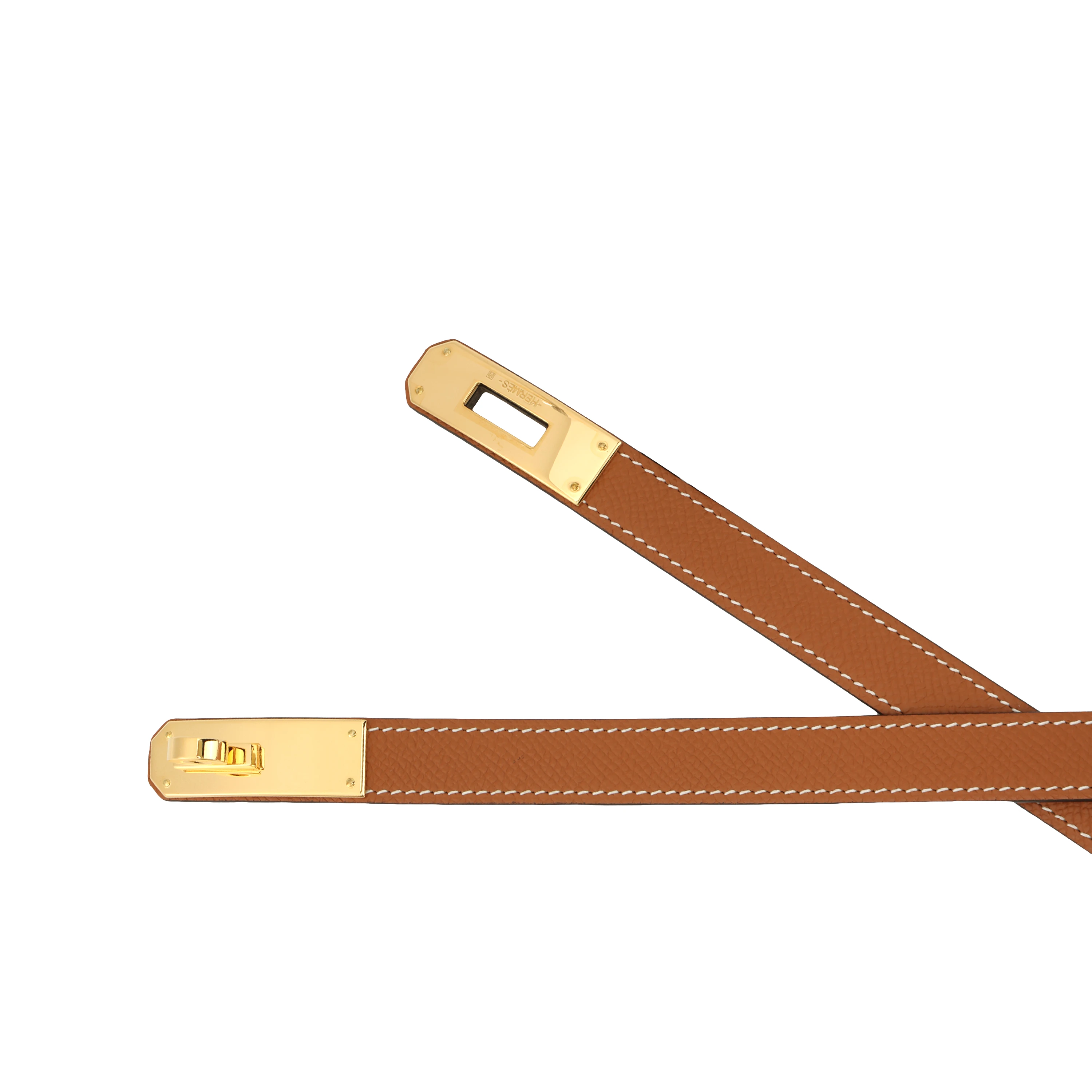 商品[国内直发] Hermes|爱马仕 Kelly皮带扣 Epsom小牛皮腰带 女款 金色 宽1.8cm #   礼盒,价格¥8321,第5张图片详细描述