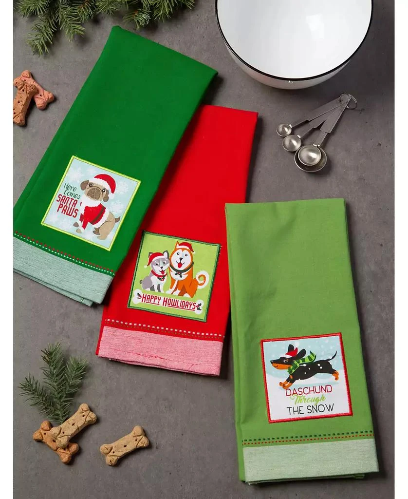 Assorted Holiday Pup Embellished Dishtowel Set 商品