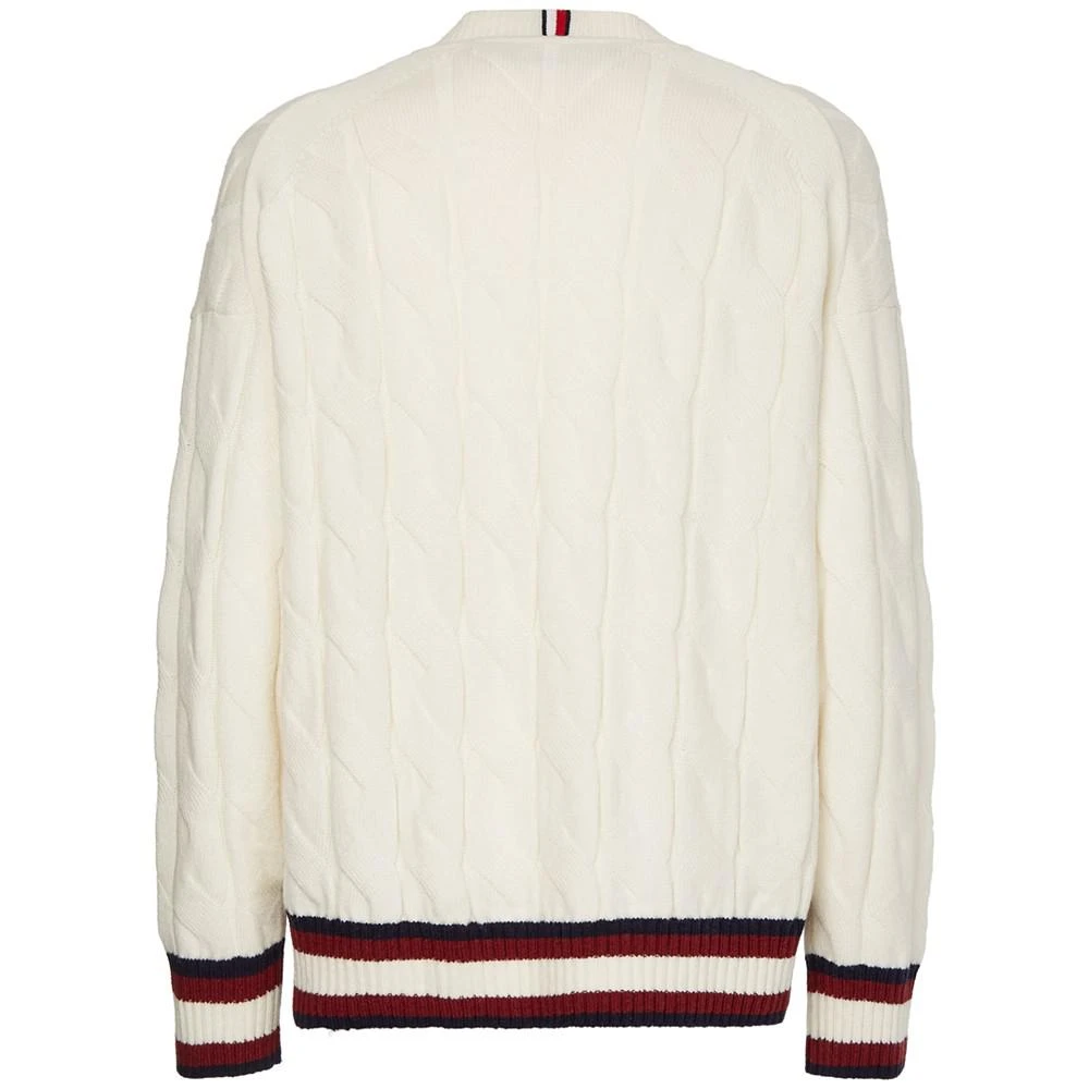 商品Tommy Hilfiger|Men's Monogram V-Neck Cable Knit Wool Sweater,价格¥457,第5张图片详细描述