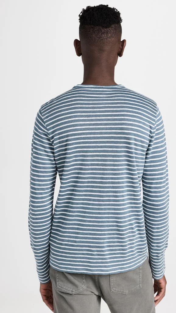 商品Vince|Vince Stripe Linen Long Sleeve Crew Neck Tee,价格¥1452,第3张图片详细描述