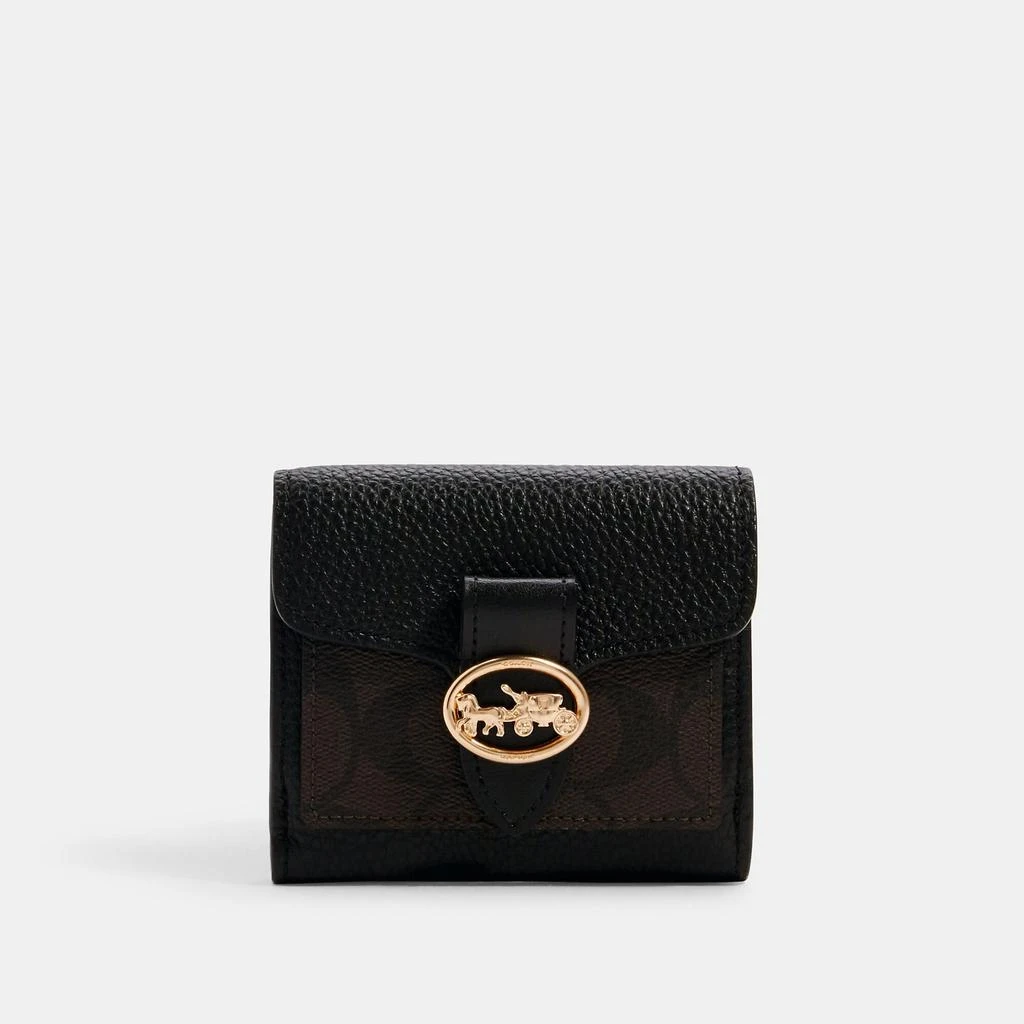 商品Coach|Coach Outlet Georgie Small Wallet In Signature Canvas,价格¥543,第3张图片详细描述