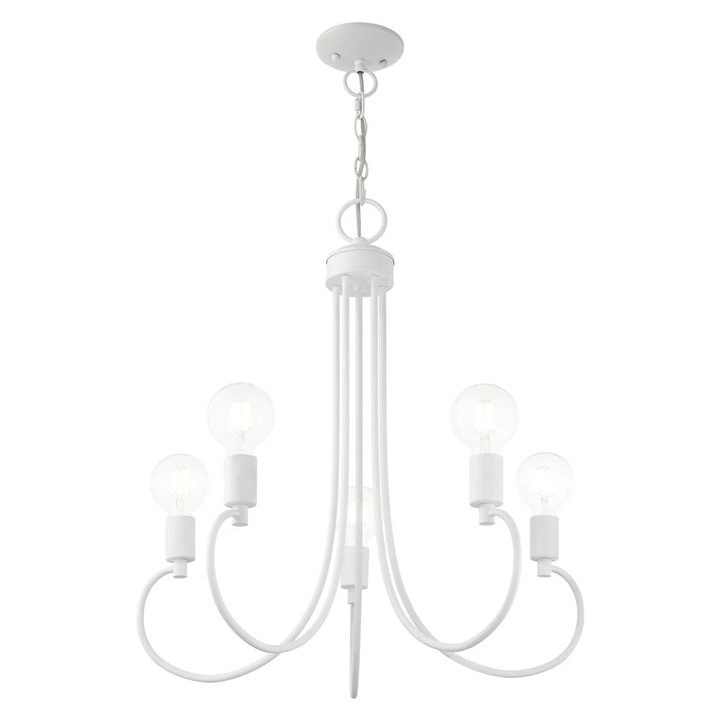 商品Livex Lighting|Five Light White Chandelier,价格¥1798,第4张图片详细描述