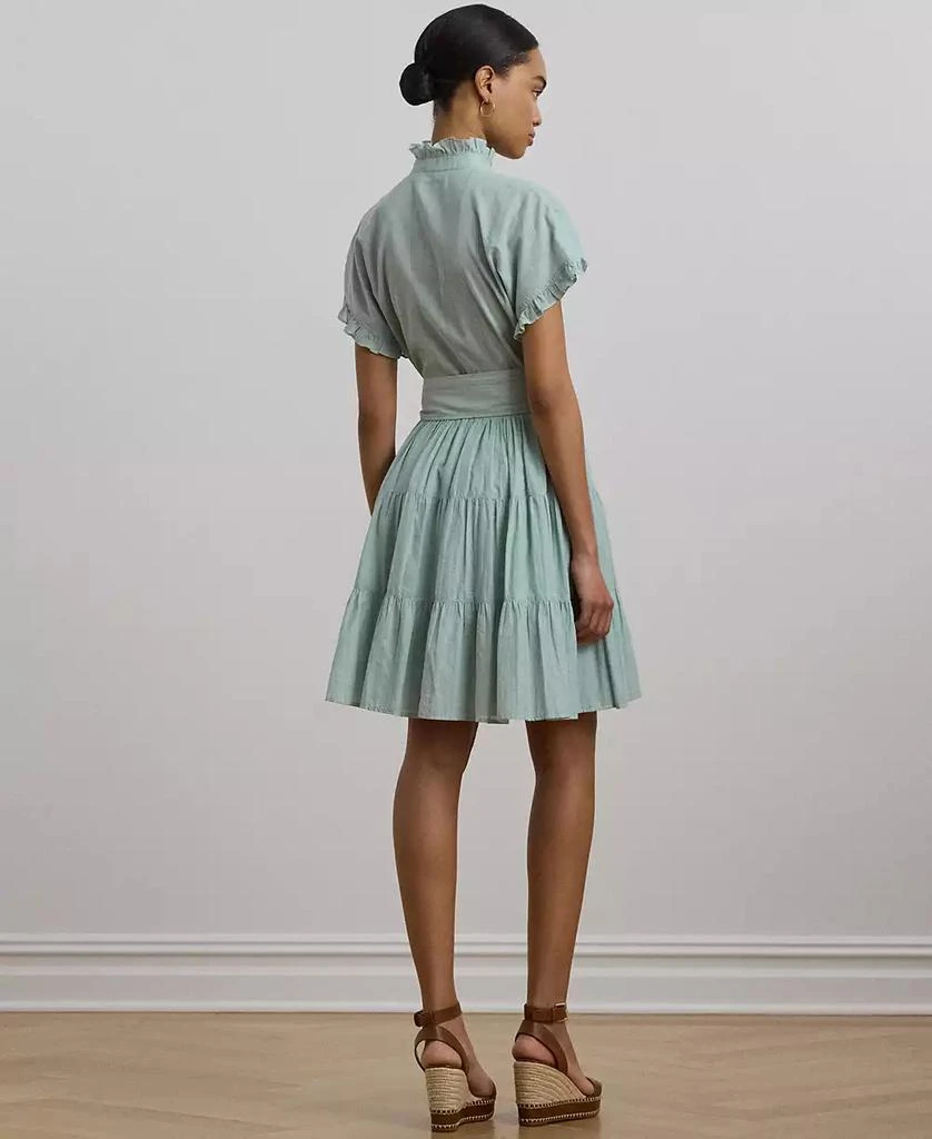商品Ralph Lauren|Women's Striped Ruffle-Trim Voile Shirtdress,价格¥735,第2张图片详细描述