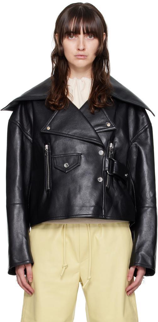 商品Nanushka|Black Ado Regenerated Leather Jacket,价格¥4749,第1张图片