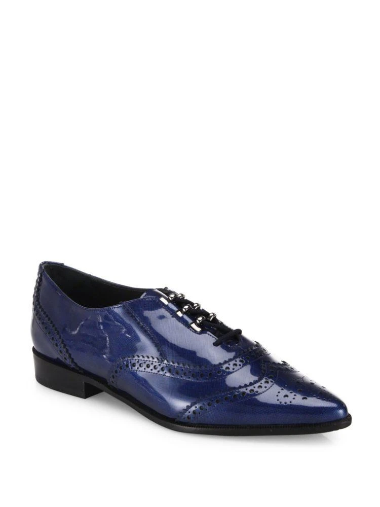 商品Stuart Weitzman|Maneuver Patent Leather Wingtip Oxfords,价格¥552,第1张图片