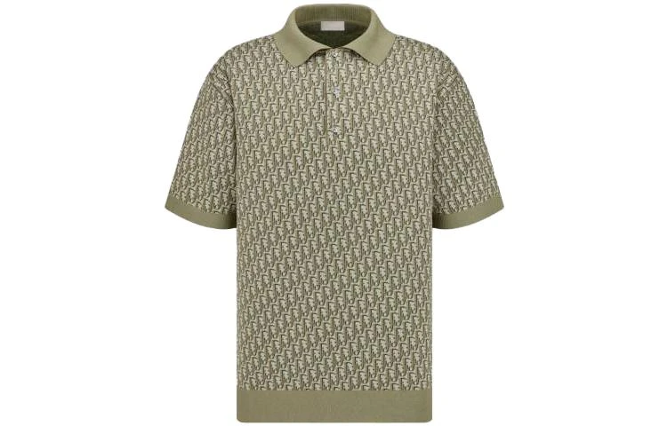 商品[国内直发] Dior|迪奥 SS23 Logo满印休闲短袖Polo衫T恤 男款 绿色,价格¥6478,第1张图片