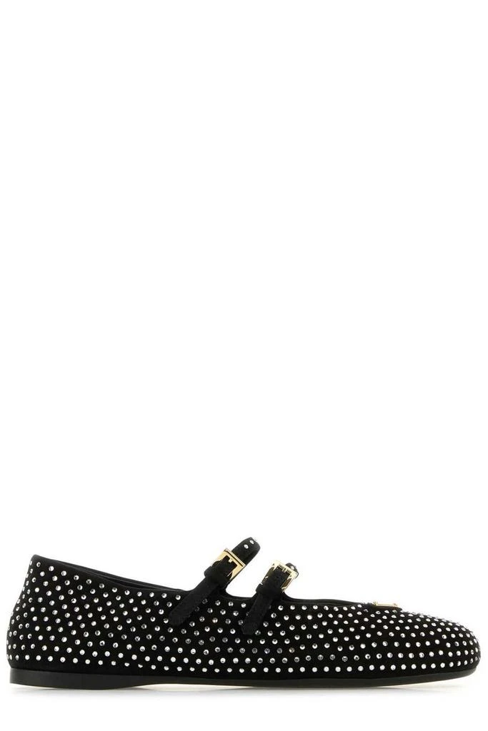 商品Prada|Prada Embellished Buckle Fastened Ballerina Shoes,价格¥10225,第1张图片