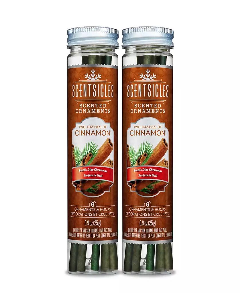 商品National Tree Company|Scentsicles, Scented Ornaments, 6 Count Bottles, 2 Dashes of Cinnamon, Fragrance-Infused Paper Sticks, 2 Pack Set,价格¥314,第1张图片