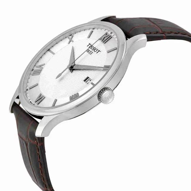 Tissot Tradition Silver Dial Brown Leather Men's Watch T063.610.16.038.00商品第2张图片规格展示