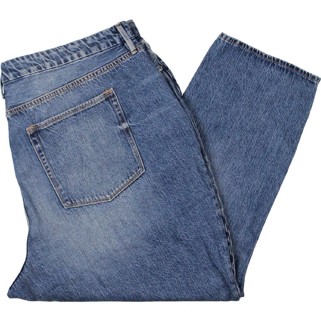 商品Good American|Good American Womens Plus Good Vintage Denim Mid-Rise Cropped Jeans,价格¥298,第4张图片详细描述