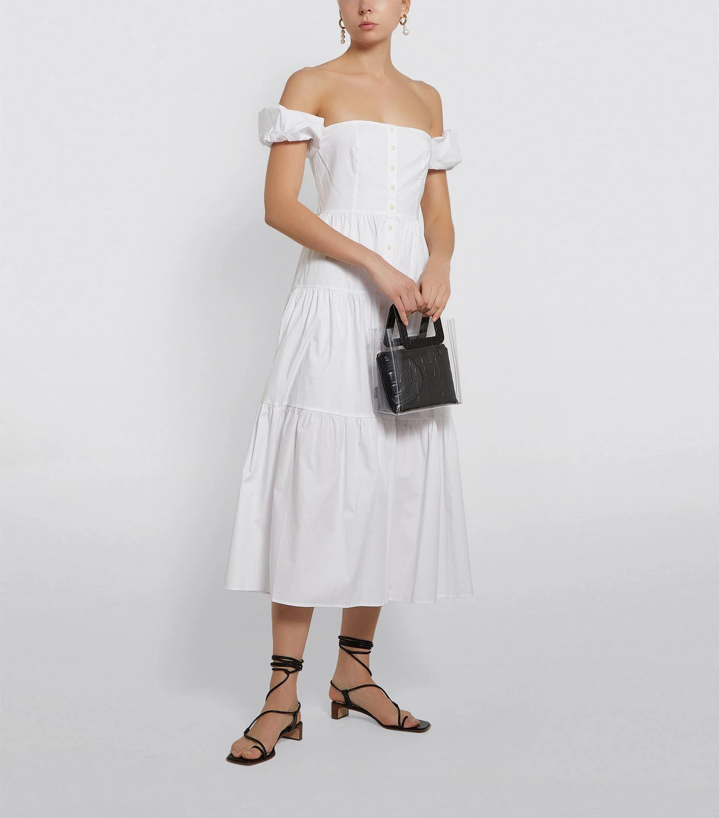 商品Staud|Elio Tiered Midi-Length Dress,价格¥2584,第4张图片详细描述