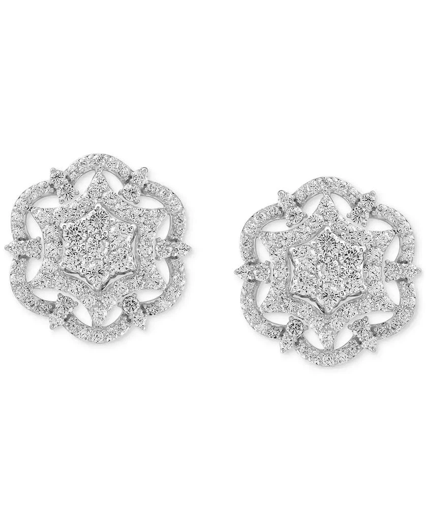 商品Macy's|Diamond Mandala Cluster Pendant Stud Earrings (1 ct. t.w.) in 10k Gold,价格¥6729,第3张图片详细描述