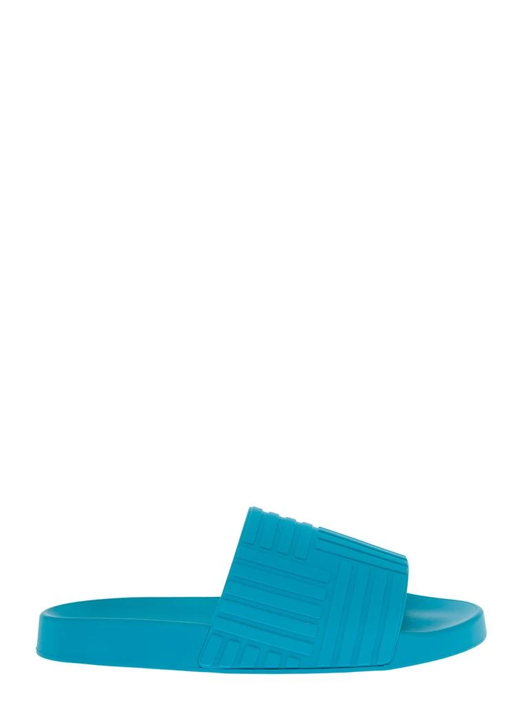 商品Bottega Veneta|Bottega Veneta Mens Light Blue Rubber Slide Sandals,价格¥1639,第1张图片