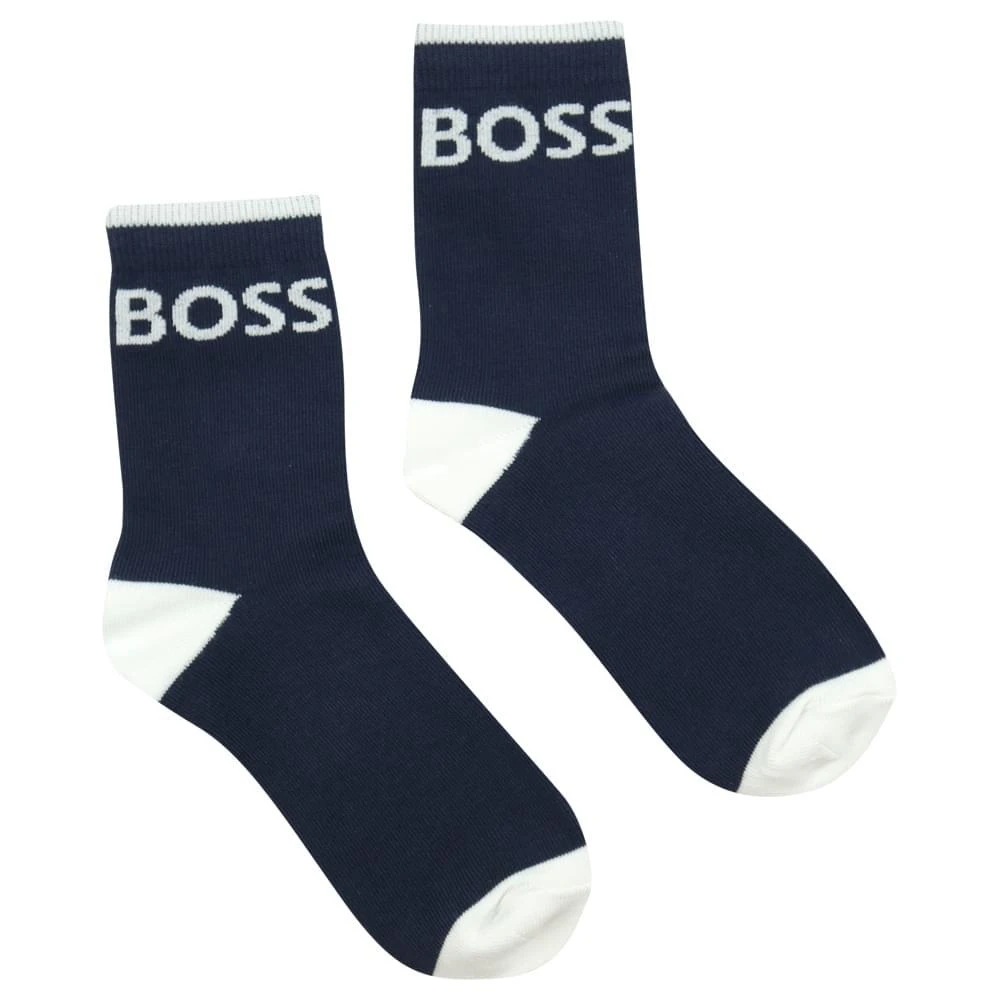 2 Pack Navy & White Logo Socks 商品