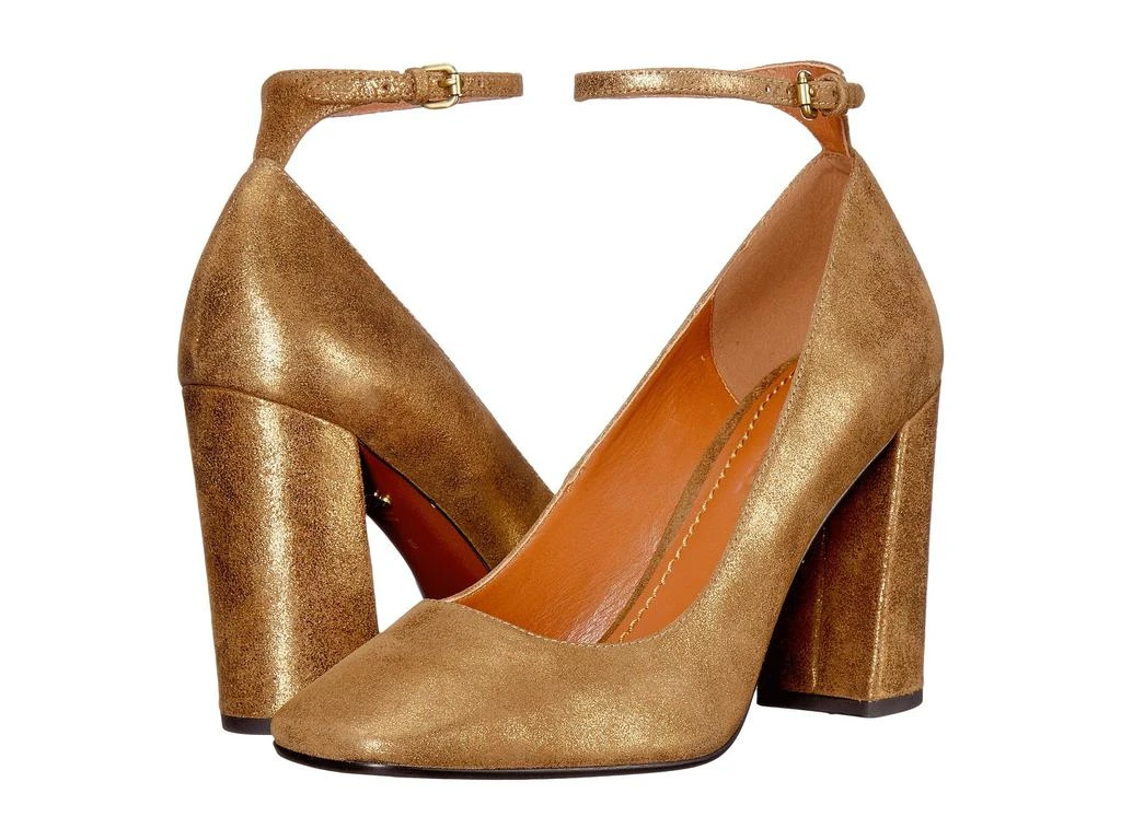 商品Coach|Suede 95mm Ankle Strap Pump,价格¥376,第1张图片