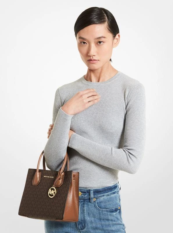 商品Michael Kors|Mercer 中号徽标和皮革手风琴斜挎包 MK风琴包,价格¥752,第3张图片详细描述