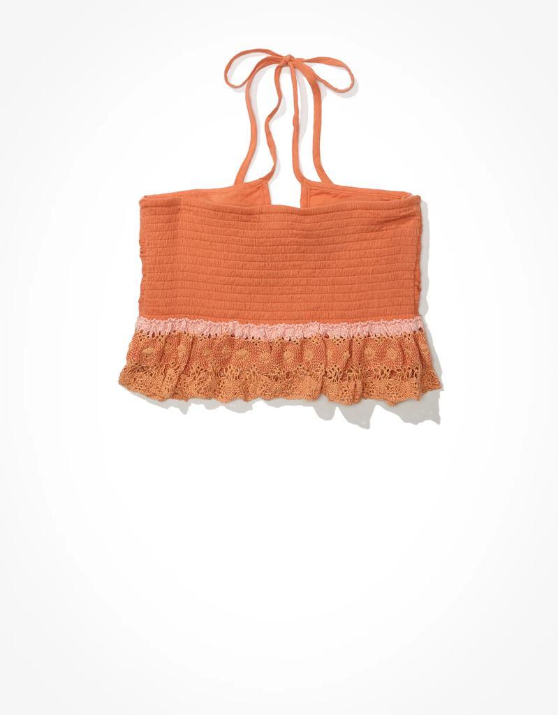 商品AE|AE Smocked Crochet Halter Top,价格¥114,第7张图片详细描述