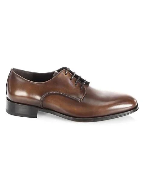 商品Salvatore Ferragamo|Daniel Original Leather Derby Shoes,价格¥1615,第1张图片