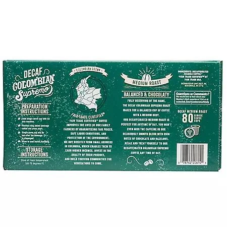 商品Member's Mark|Member's Mark Fair Trade Certified Decaf Single-Serve Cups, Colombian Supremo (80 ct.),价格¥200,第2张图片详细描述