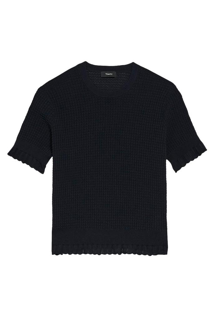 Short-sleeve sweater in cotton blend商品第1张图片规格展示