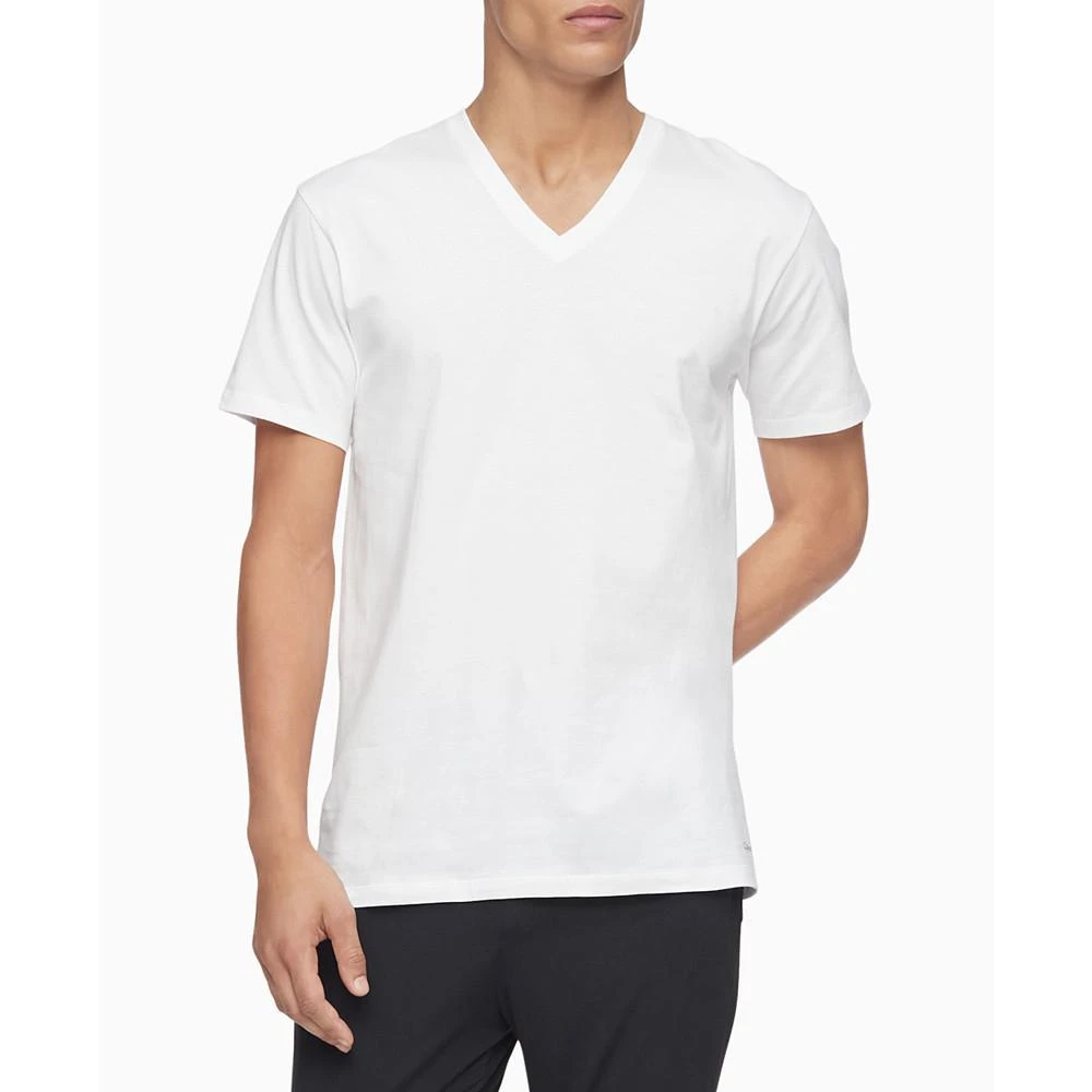 商品Calvin Klein|Men's 3-Pack Cotton Classics Short-Sleeve V-Neck Undershirts,价格¥345,第2张图片详细描述