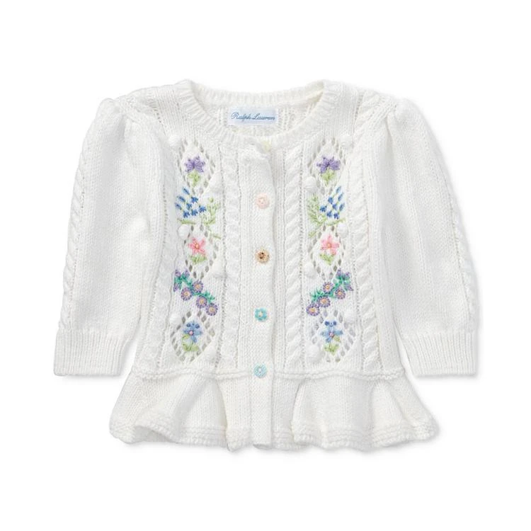 商品Ralph Lauren|Ralph Lauren Embroidered Cardigan, Baby Girls,价格¥417,第1张图片