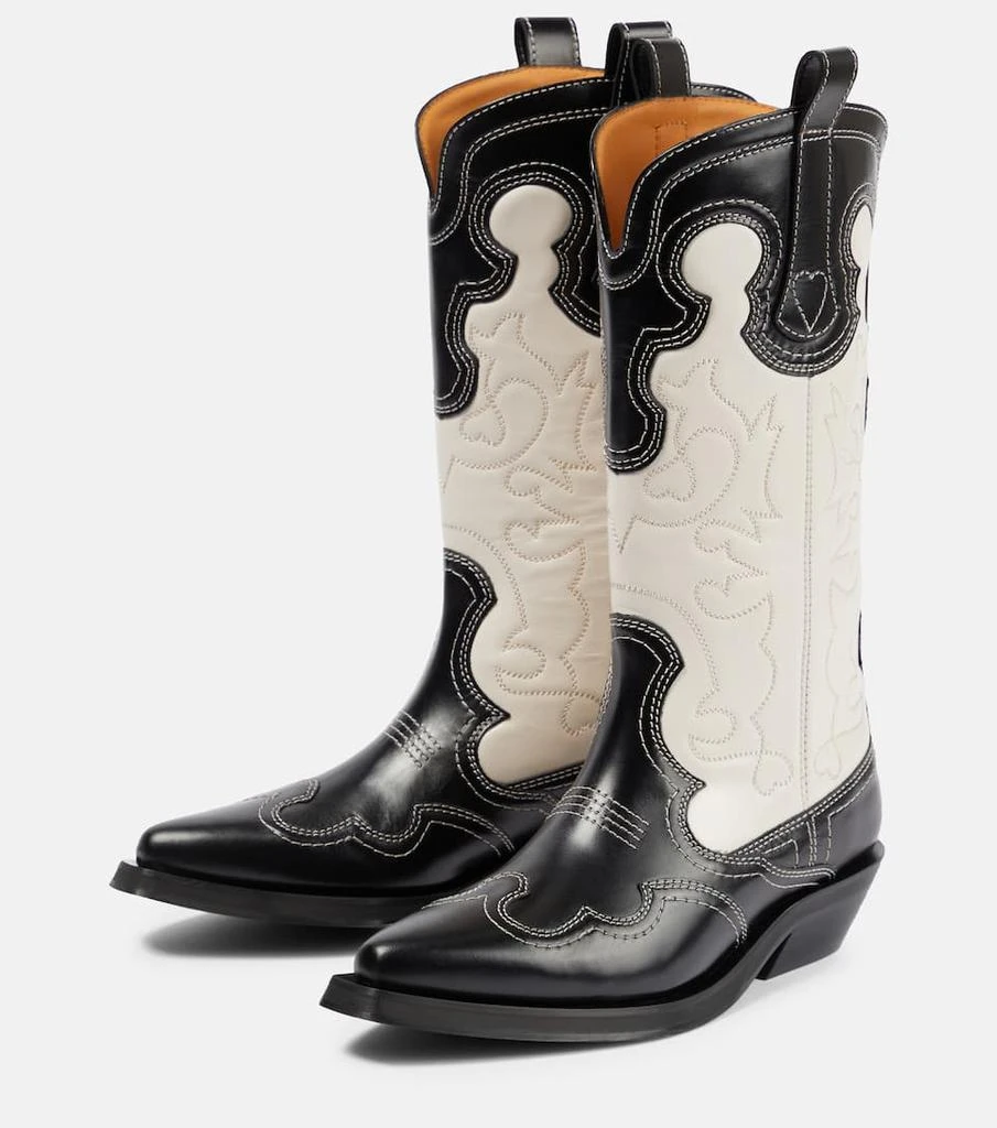 商品Ganni|Leather cowboy boots,价格¥4689,第5张图片详细描述