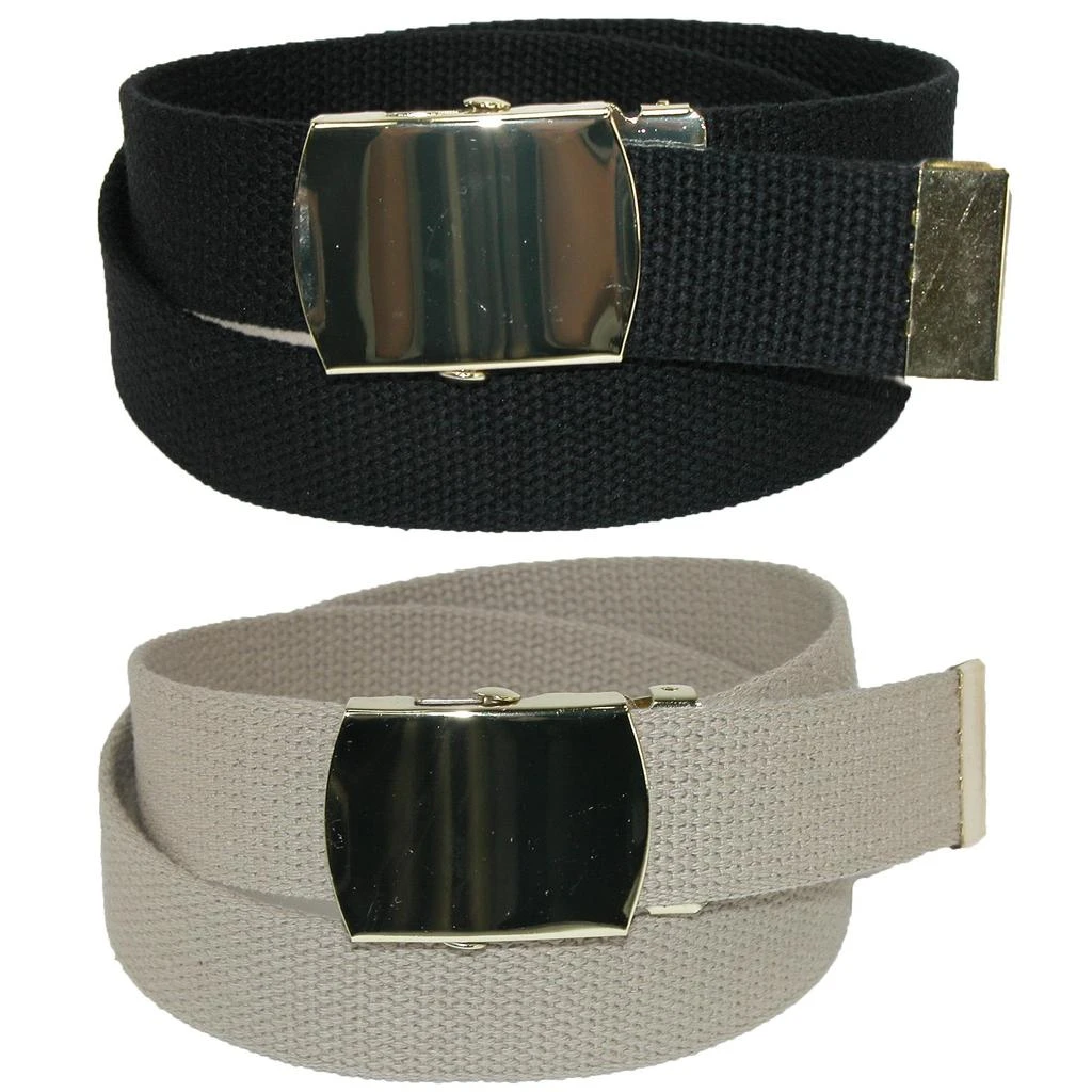 Kid's Cotton Belt with Brass Military Buckle (Pack of 2 Colors) 商品
