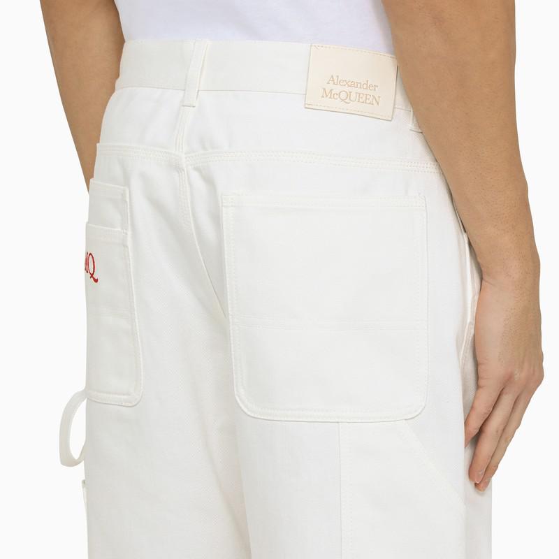 White cotton cargo jeans商品第5张图片规格展示