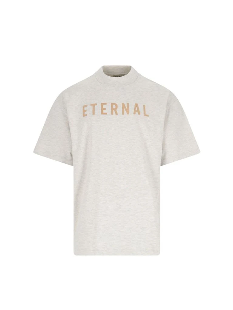 商品Fear of god|Fear Of God Eternal Logo Flocked Crewneck T-Shirt,价格¥2112,第1张图片