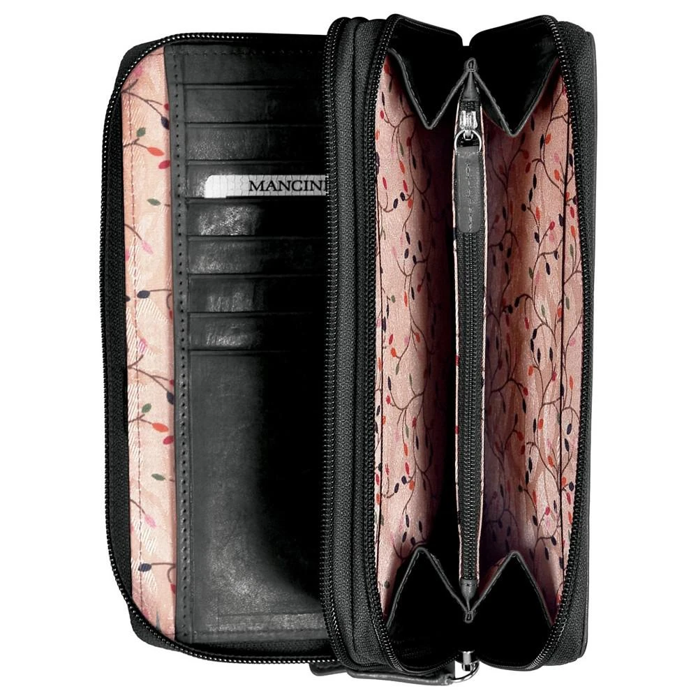 商品Mancini Leather Goods|Casablanca Collection RFID Secure Double Zipper Wallet,价格¥808,第3张图片详细描述