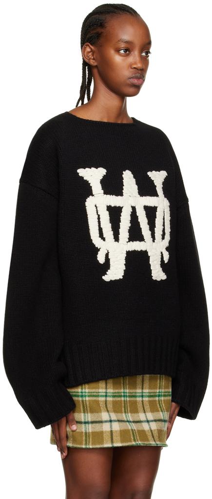 Black Hand-Embroidered Sweater商品第2张图片规格展示