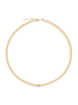 商品Gabi Rielle|Celebration 14K Gold Vermeil & Crystal Solitaire Choker Necklace,价格¥651,第1张图片