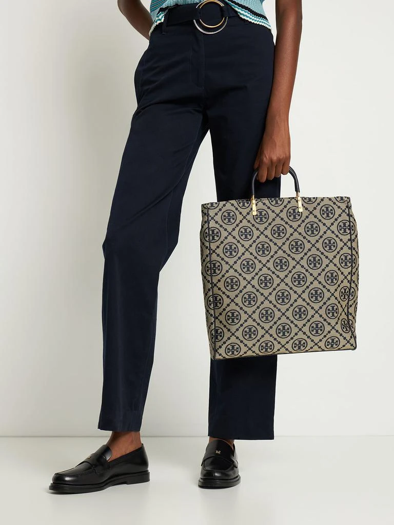 商品Tory Burch|T Monogram Jacquard Fold-over Tote,价格¥3201,第2张图片详细描述