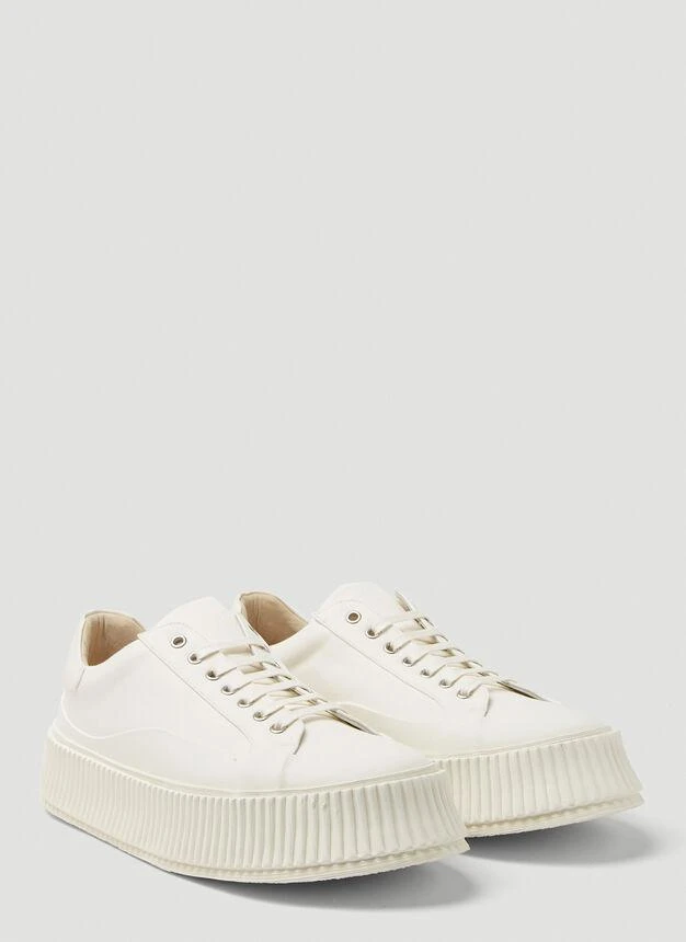 商品Jil Sander|Recycled Canvas Platform Sneakers in White,价格¥4799,第2张图片详细描述