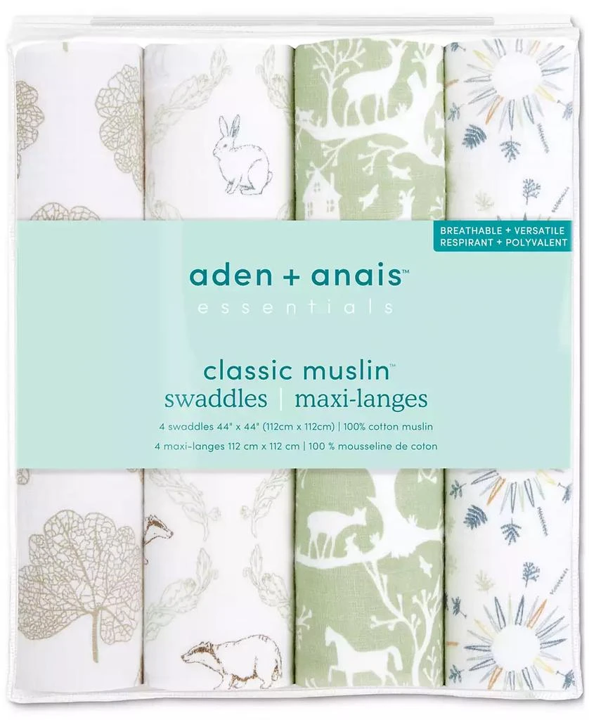 商品aden + anais|Baby Boys or Baby Girls Muslin Swaddles, Pack of 4,价格¥304,第4张图片详细描述