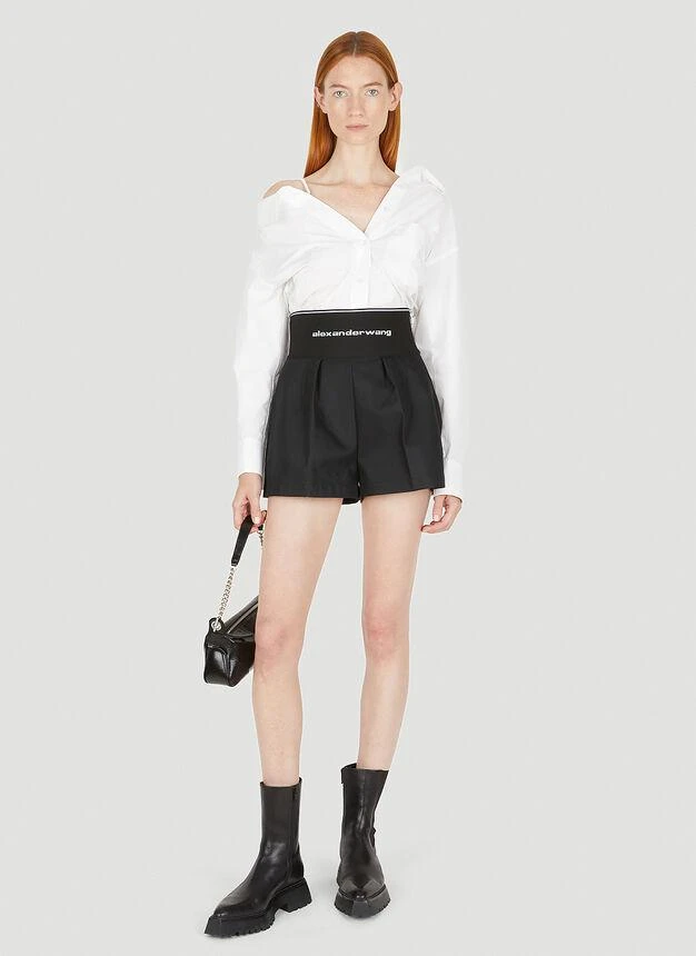 商品Alexander Wang|Off-Shoulder Scrunchie Shirt in White,价格¥1900,第2张图片详细描述