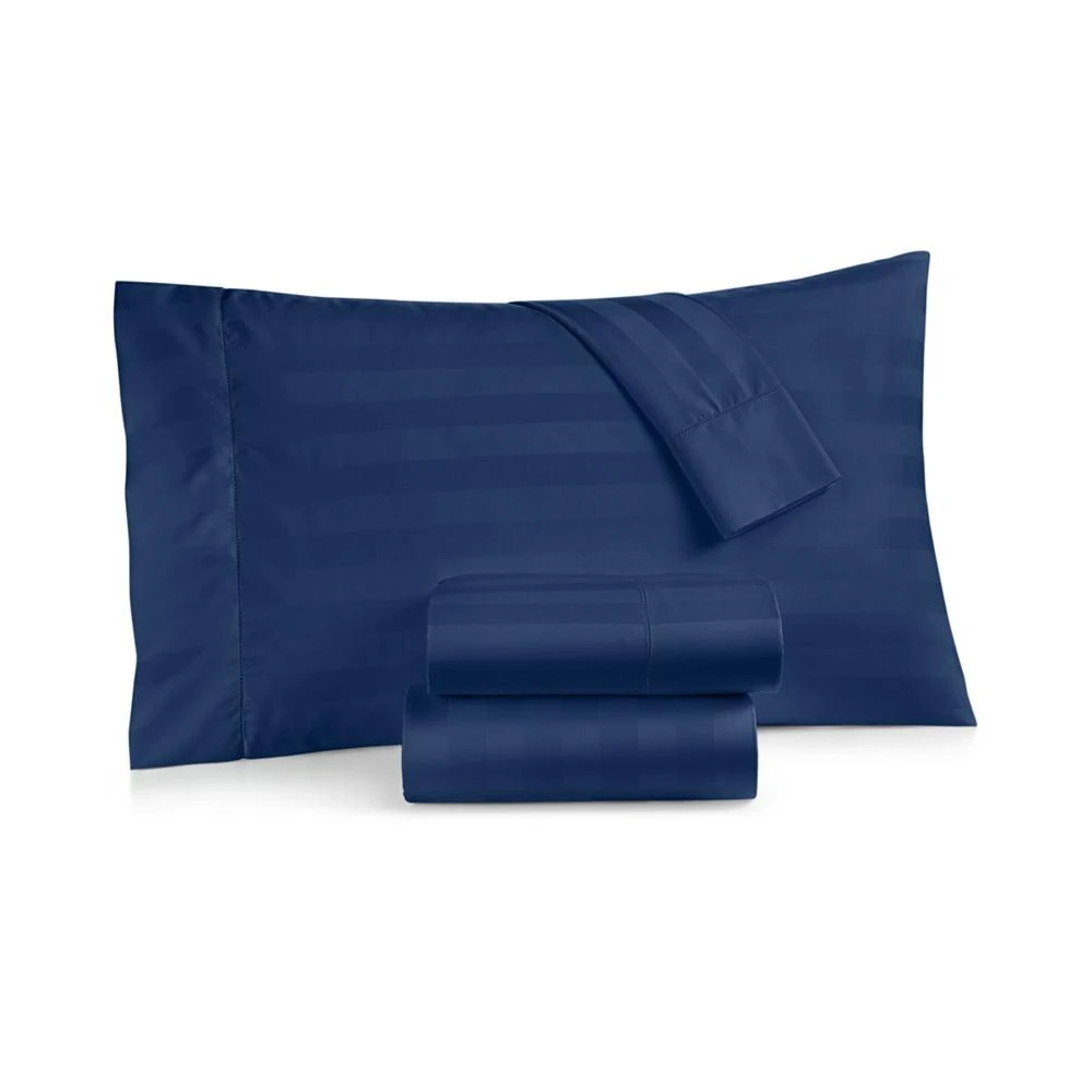 商品Charter Club|1.5" Stripe 550 Thread Count 100% Cotton 4-Pc. Sheet Set, Queen, Created for Macy's,价格¥881,第1张图片
