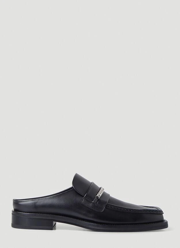 商品Martine Rose|Square Toe Mules in Black,价格¥3051,第1张图片