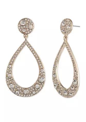 商品Givenchy|Gold Tone Crystal Scatter Pavé Orbital Drop Earrings,价格¥429,第1张图片