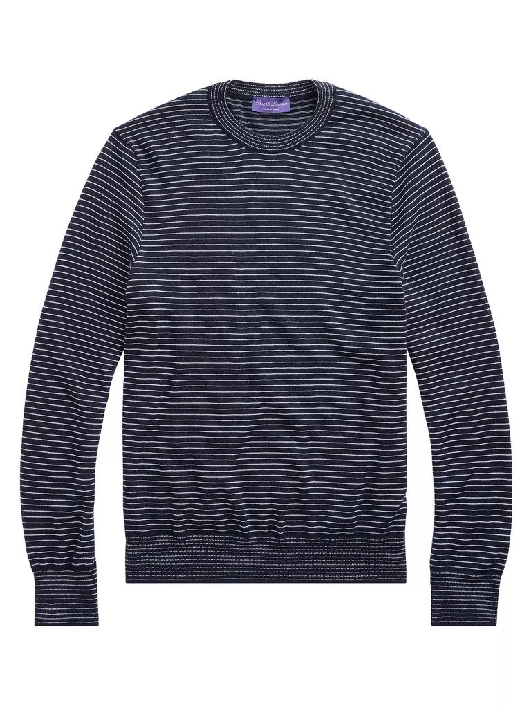 商品Ralph Lauren|Purple Label Striped Cashmere Pullover,价格¥4859,第1张图片