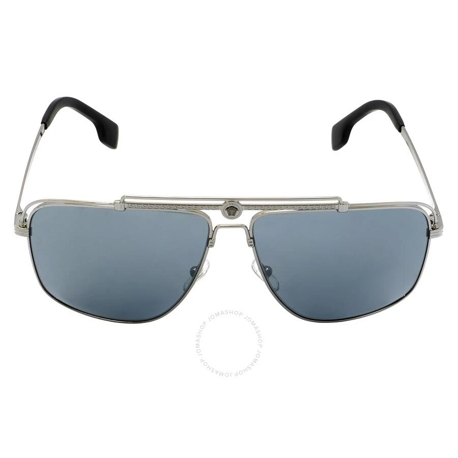 商品Versace|Light Grey Mirror Black Pilot Men's Sunglasses VE2242 10016G 61,价格¥829,第1张图片