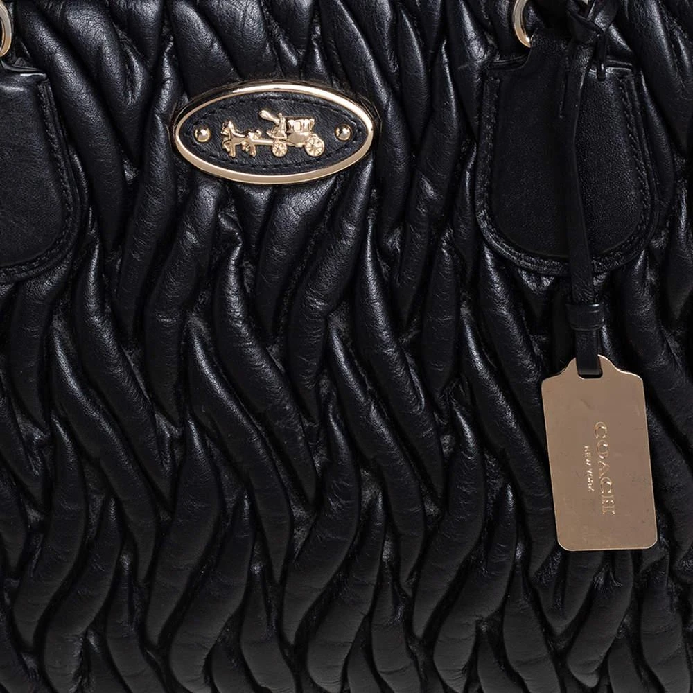 商品[二手商品] Coach|Coach Black Gathered Leather Kitt Carryall Tote,价格¥867,第5张图片详细描述